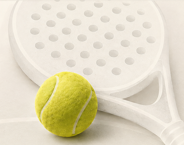 Padel racket and ball